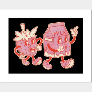 Strawberry milk Posters and Art